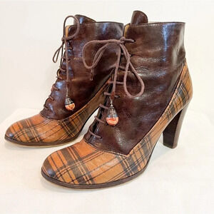 Kendo Tartan Heeled Ankle Boots